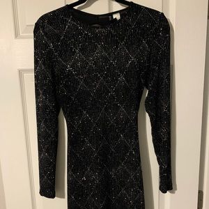 Long Sleeve Sparkly Dress